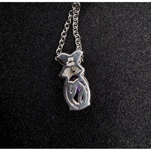 STS Signed 925 Sterling Silver Amethyst Pendant Necklace - Picture 5 of 6